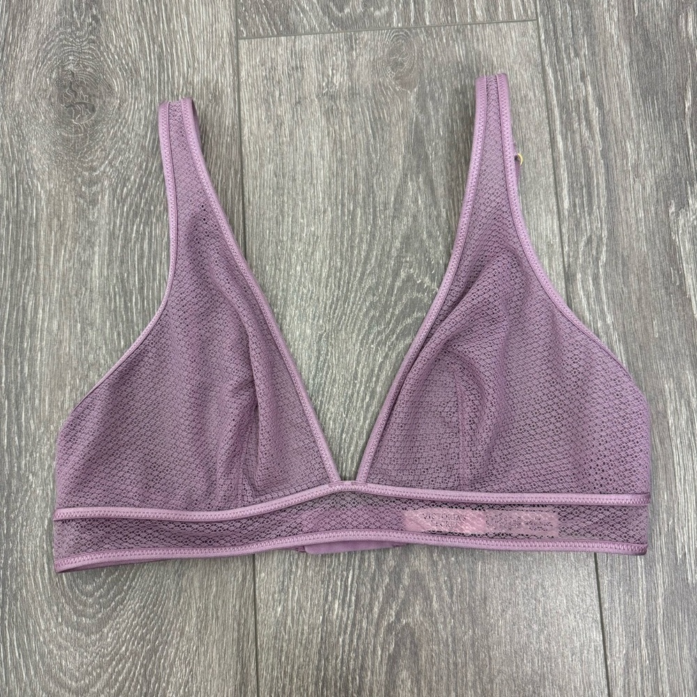 Victoria’s Secret Lavender Mesh Sheer Wireless Bra Women’s Medium No Padding - Picture 2 of 7